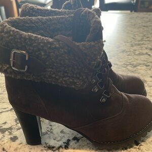 Brown Faux Suede Boots